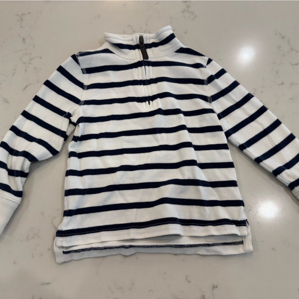 Crewcuts size 2 Navy and White Striped Zip-Up Top